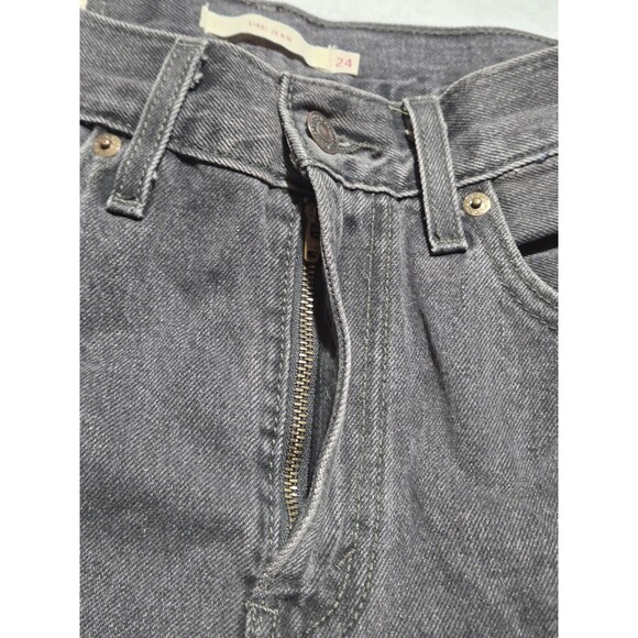 Levis Pants Women 24 Black Denim Jeans Premium Dad Jean Big E Cotton 24x30 - Picture 6 of 14
